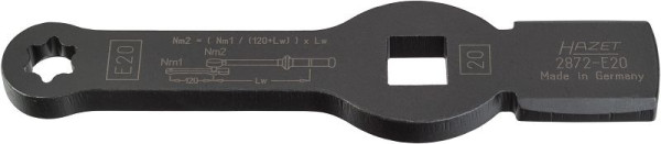 Hazet TORX® slagmoersleutel, met 2 slagvlakken, hol vierkant 20 mm (3/4 inch), buiten TORX® profiel, E20, 2872-E20