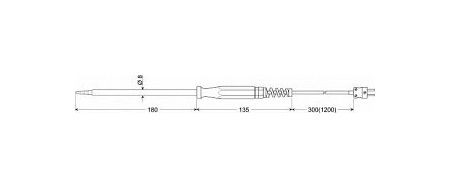 DOSTMANN Edelstahl-Temperaturlanze zur Messung von Kompost, Heu und Getreide, Typ K, Kl. 1, -65...+200°C, 1250mm Länge, 6910-0072