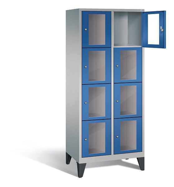 C+P lockerkast Classic, H1850xW810xD500mm, kleur: wit aluminium / gentiaanblauw, 8010A224 S10011