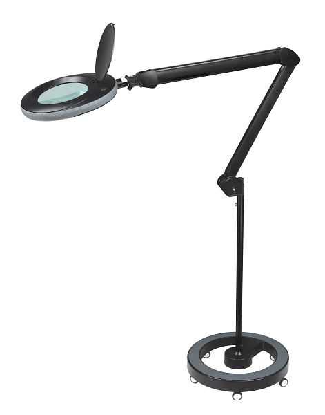 Lumeno loeplamp 7218SW en statief 6159SW in een set, 8 dioptrieën met rolstatief, zwart, VE: 2 stuks, LUM61597218SW
