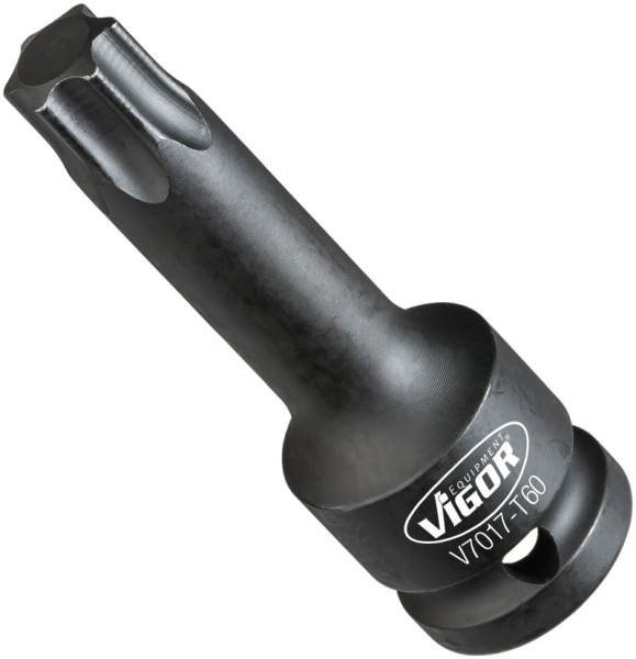 VIGOR slagmoersleutel schroevendraaierbit, hol vierkant 12,5 mm (1/2 inch), binnen TORX® profiel, T60, V7017-T60