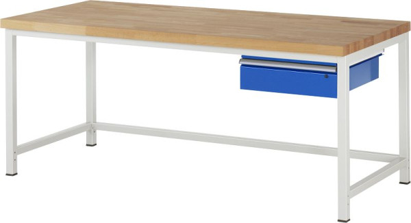 RAU werkbank serie 8000 - frameconstructie (gelast frame), 1 x lade, 2000x840x900 mm, 03-8001A1-209B4S.11