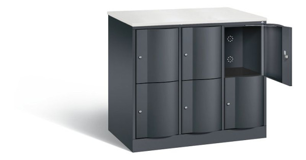 C+P XL lockerkast Resisto, H1077xB1148xD640mm, kleur: zwart-grijs, 8472-373 S10056