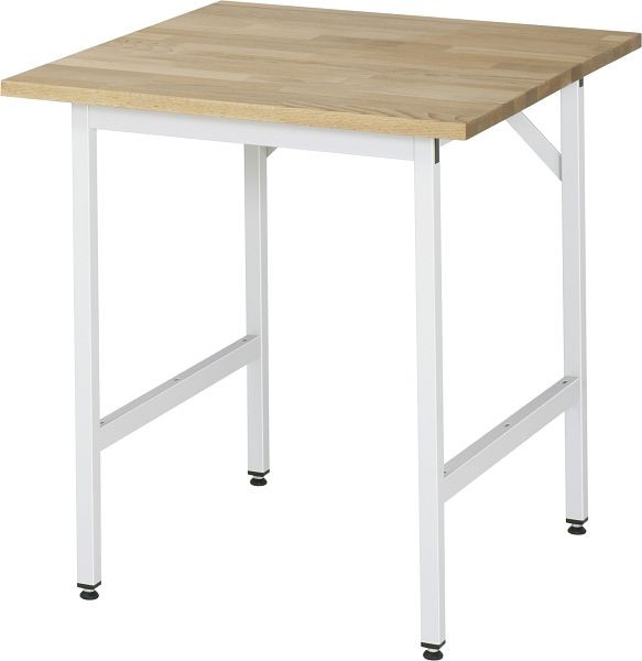 RAU Jerry serie werktafel (3030) - in hoogte verstelbaar, massief beuken blad, 750x800-850x800 mm, 06-500B80-07.12