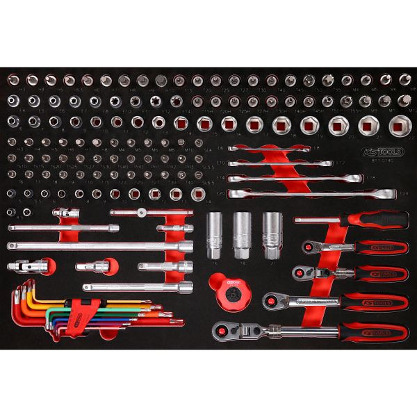 KS Tools PERFORMANCEplus gereedschapset 140-delig 1/4'+3/8' dopsleutel, 811.0140
