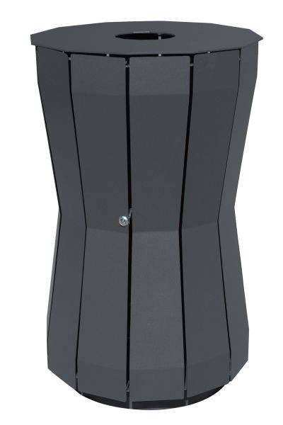 Renner staande afvalbak ca. 105 L in stijlvol design, thermisch verzinkt en gepoedercoat, zwartgrijs, 7099-00PB 7021