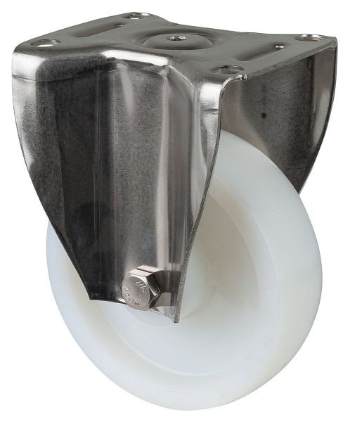 BS rollen RVS zwaarlastwiel bokwiel, RVS, kunststof wiel, glijlager, schroefplaat 150 mm, draagvermogen 450 kg, HS110.A90.151