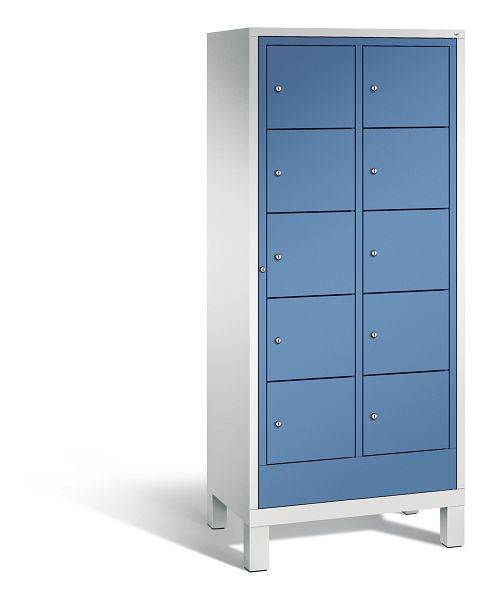 C+P Wäsche-Sammelschrank Evolo, 2 Abteile, H1850xB810xT500 mm, Grau/Fernblau, 48060-205 S10042
