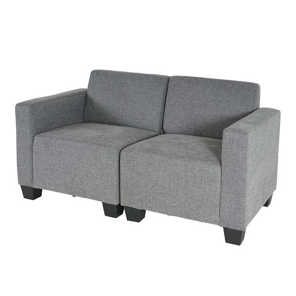 Mendler Modular 2-zitsbank Couch Lyon, stof/textiel, grijs, 75187+75188