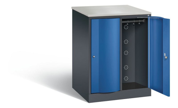 C+P XL lockerkast Resisto, H1077xB772xD640mm, kleur: zwartgrijs / gentiaanblauw, 8271-273 S10030