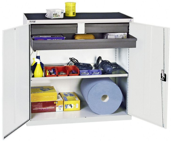 stumpf gereedschaps- en materiaalkast serie 3000, 7035/7035, 2 laden 100 mm, 1 lade 100 mm doorlopend, 1 bakbodem, 3007307