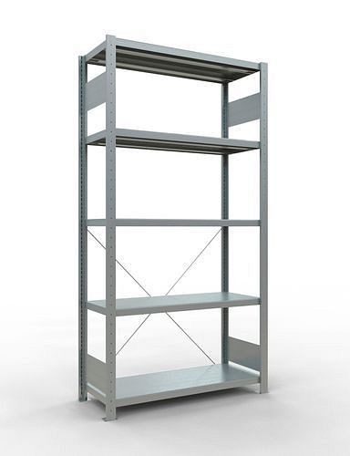 Schulte legbord, basisveld, 5 opbergniveaus, kruisschoor, vakbelasting 250 kg, 1060 x 436 x 2000 mm, 278741