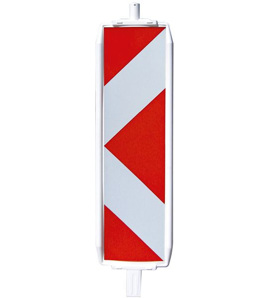 Schake kunststof zwaailamp type 60, fitting onder 60 x 60 mm, boven Ø42 mm, folie type 2, pijlvormig, dubbelzijdig wijzend rechts/links, rood/wit, 36055P/2