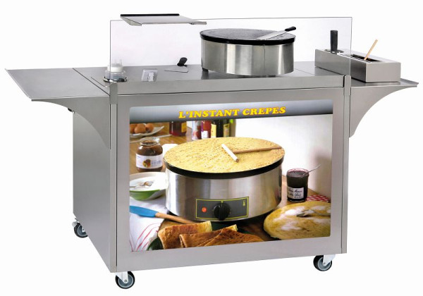 ROLLERGRILL RVS wagen MC-03 Crepes concept met koelinrichting voor het deeg, MC-03