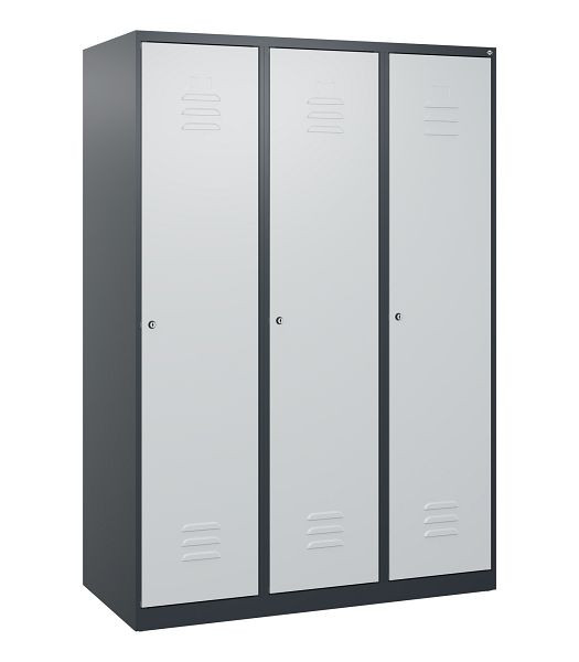 C+P Umkleidespind Classic PLUS, 3 Abteile, 1700x1200x500mm, 7016/7035, Zylinderschlösser, 0800007-32 S10027