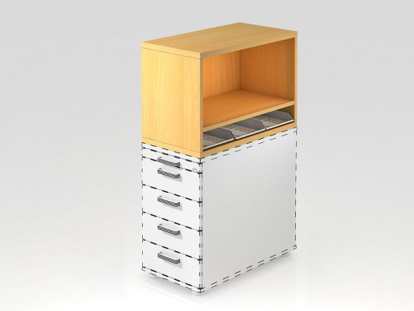 Hammerbacher bovenste plank voor SC beukencontainers, 42,8x80x53 cm (BxDxH), VSCA1/6