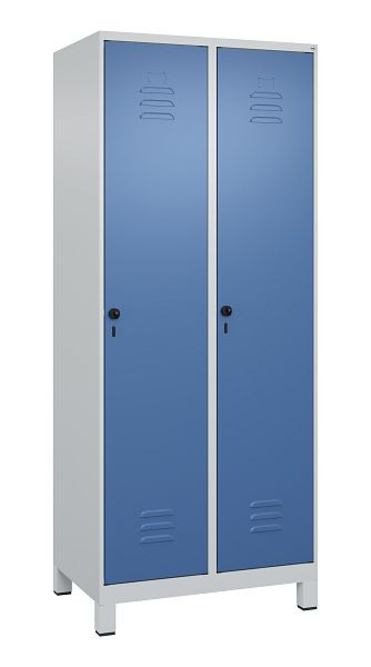C+P luierkluis Classic PLUS met middenwand, voeten, 2 vakken, 1950x800x500mm, 7035/5023, veiligheidsdraaigrendel, 080010-22F S10011