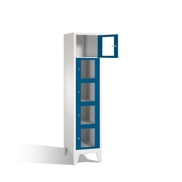 C+P lockerkast Classic, H1850xB420xD500mm, kleur: lichtgrijs / gentiaanblauw, 8010A125 S10002