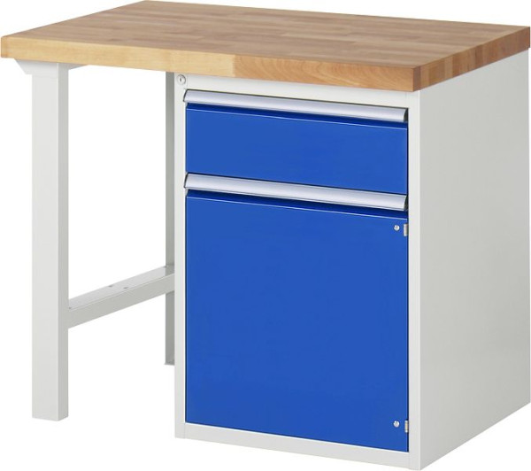 RAU werkbank serie 7000 - modulair ontwerp, onderbouwbak (1x lade, 1x draaideur), 1000x840x700 mm, 03-7502A1-107B4S.11