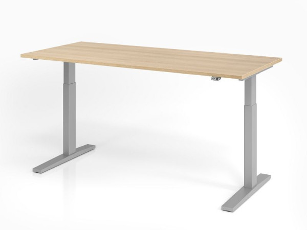 Hammerbacher bureau XMKA19, 180 x 80 cm, blad: eikenhout, 25 mm dik, ABS dikke rand, rechthoekige vorm, VXMKA19/E/S