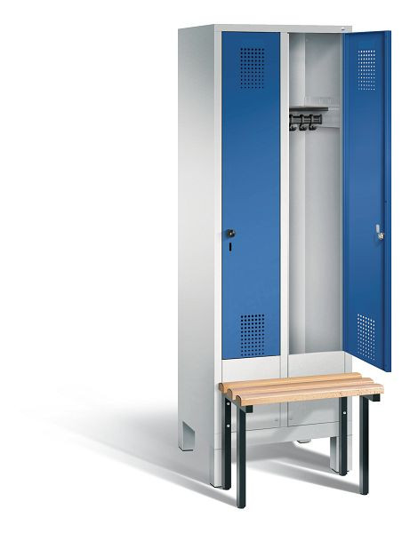 C+P garderobe Evolo, H1850xW610xD815mm, kleur: lichtgrijs / gentiaanblauw, 48030-20 S10032
