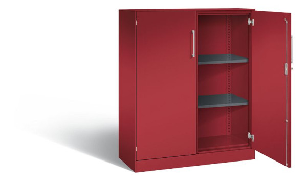 C+P vleugeldeurkast Asisto, H1310xB1000xD435mm, kleur: robijnrood, beugelgreep, 3 niveaus, 141032-000 S10201