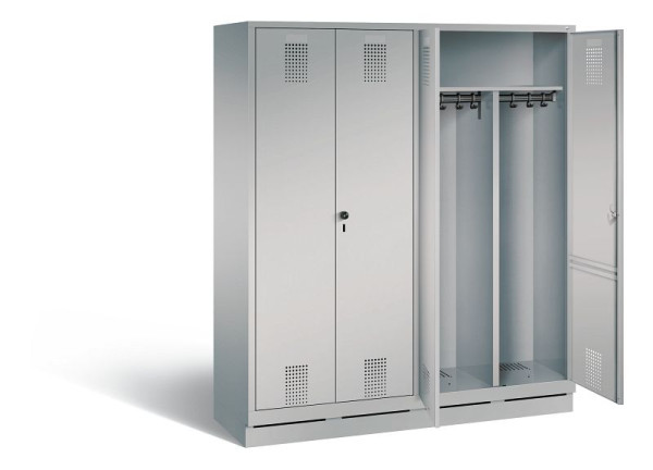 C+P zwart wit kastje Evolo, H1800xB1590xD500mm, kleur: wit aluminium, 48022-42 S10034