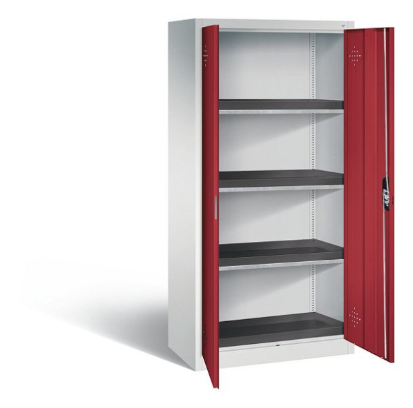 C+P klimaatkast Acurado, H1950xW930xD500mm, kleur: lichtgrijs/robijnrood, verzonken handgreep, 8921-316 S10126