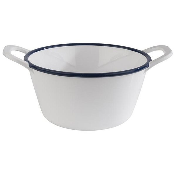 APS schaal -ENAMEL LOOK-, 21,5 x 16,5 cm, hoogte: 9,5 cm, melamine, wit, blauwe rand, 1 liter, 84959