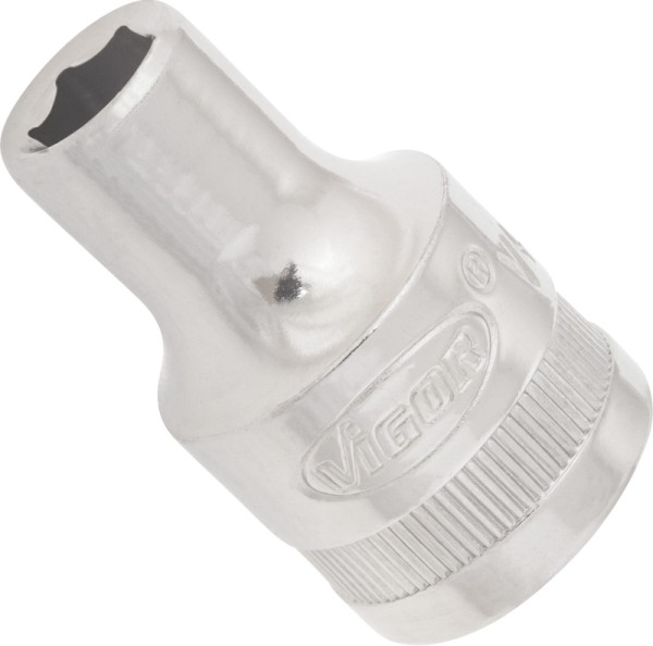 VIGOR dopsleutelinzet, hol vierkant 12,5 mm (1/2 inch), buitenzeskantprofiel, 8 mm, V4709N