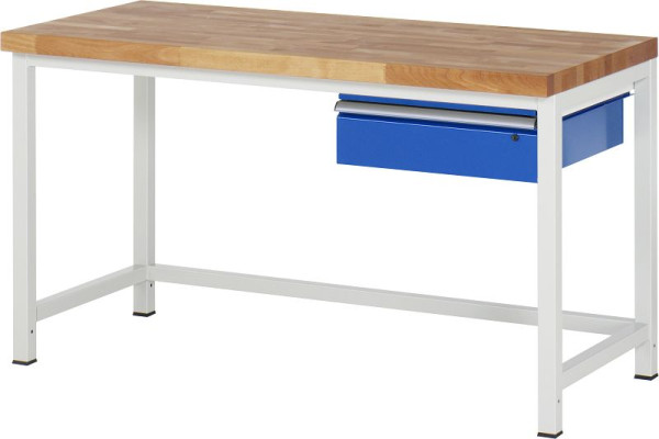 RAU werkbank serie 8000 - frameconstructie (gelast frame), 1 x lade, 1500x840x700 mm, 03-8001A1-157B4S.11