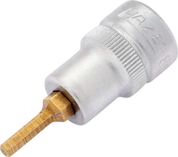 Hazet schroevendraaierdop, hol vierkant 10 mm, binnenzeskant profiel, 3 mm, extra kort met karteling, 8801K-3
