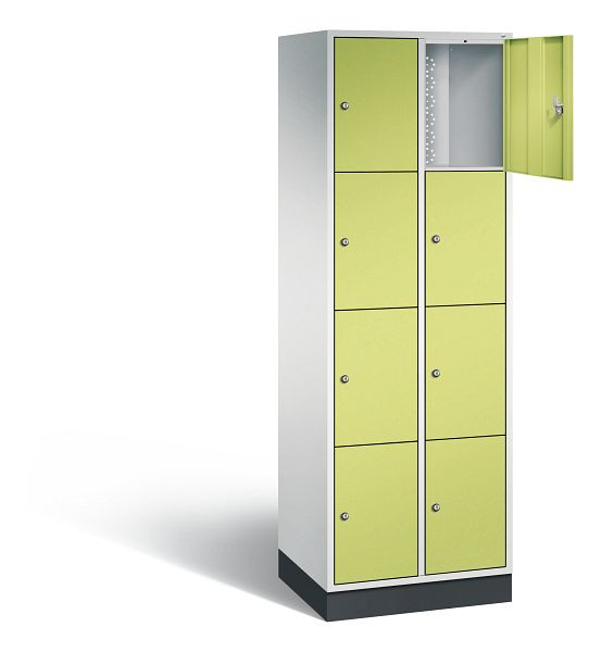 C+P lockerkast Intro, H1950xB620xD490mm, kleur: lichtgrijs / virid groen, 8470-201 S10157