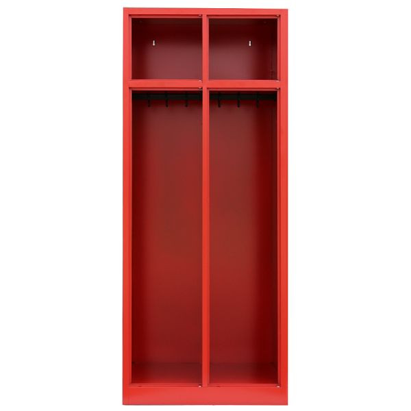 Lüllmann brandweerkast, 2 compartimenten, 1800 x 600 x 500 mm, vuurrood, 510820