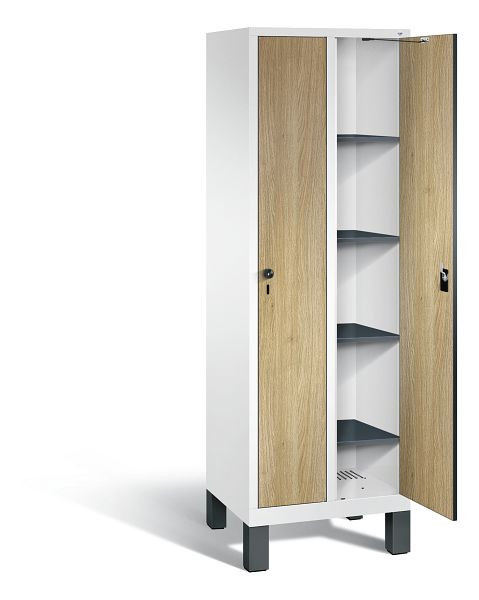 C+P washok Evolo, H1850xB610xD500mm, kleur: verkeerswit / decor eiken Sereno, 48010-20B S10036