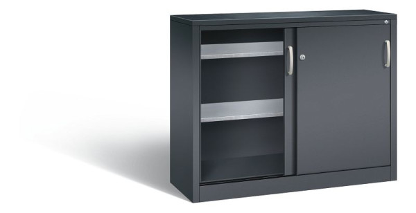 C+P schuifdeurkast Acurado, H1000xB1200xD400mm, kleur: zwart-grijs, beugelgreep, 2046-09 S10084