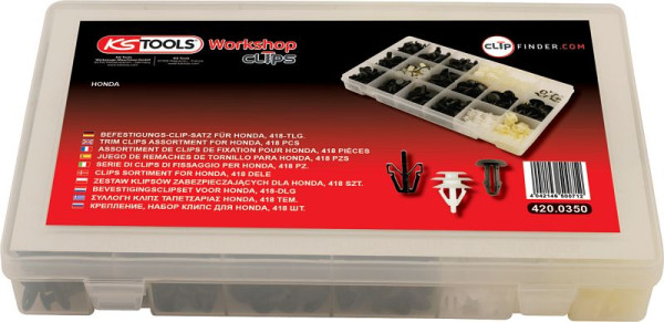 KS Tools bevestigingsclipset voor Honda, 418 delig, 420.0350