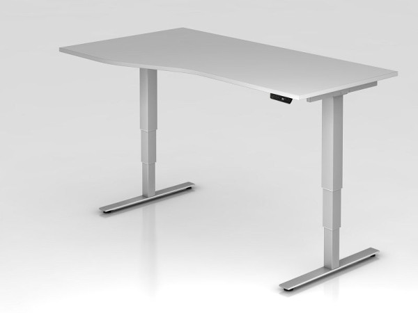 Hammerbacher elektrisch zit-sta bureau 180x100/80cm grijs, freeform, links of rechts te monteren, VXDSM18/5/S