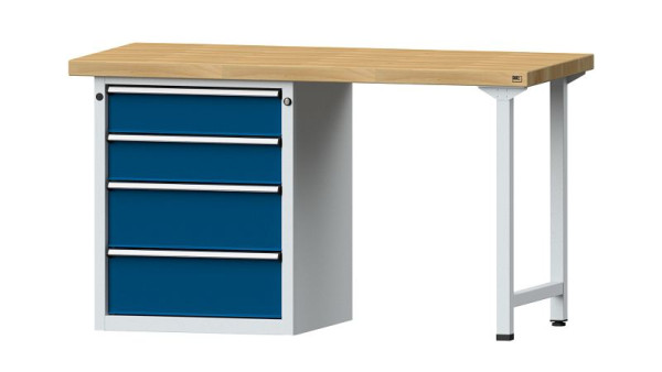ANKE werkbanken combinatie werkbank, model 816 V, 1500 x 700 x 850 mm, RAL 7035/5010, BMP 50 mm, 415.002