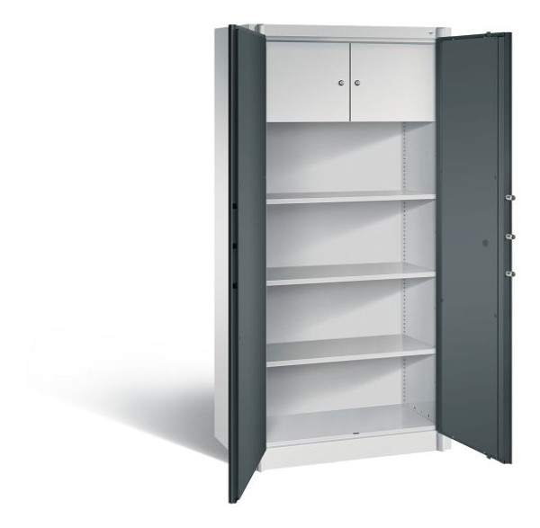 C+P Feuergeschützter Flügeltürenschrank Certos, H1950xB930xT500 mm, Grau/Anthrazit, 1170-200 S10101
