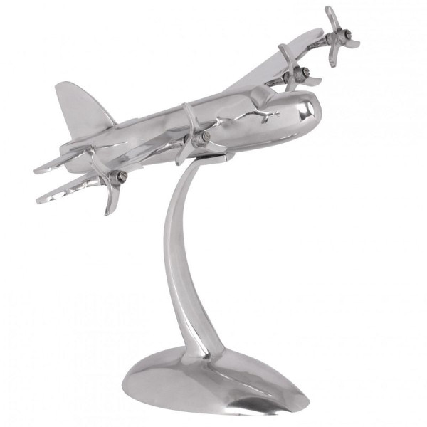 Wohnling Design decoratieve vliegtuigpropeller van aluminium in zilver, WL1.653