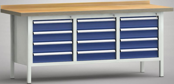 KLW standaard werkbank - 2000 x 700 x 900 mm L x D x H (ERGO-versie), WS247E-2000M40-E7045