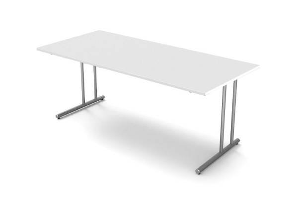 Kerkmann bureau met C-pootframe, Start Up, B 1800 mm x D 800 mm x H 750 mm, kleur: wit, 11434110