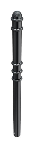 Schake-barrièrestijlpaal serie 479B Ø 76 mm, stationair, voor inbetonzetting met grondanker, totale lengte ca. 1300 mm, zonder slot, zonder oog, 479B
