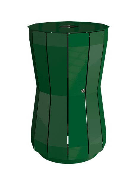 Renner staande afvalbak ca. 105 L in stijlvol design, thermisch verzinkt en gepoedercoat, mosgroen, 7099-00PB 6005