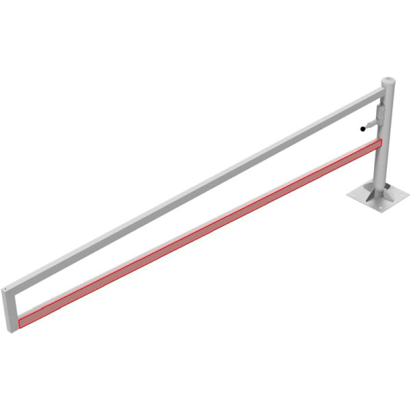 Stone HGS slagboom 360° draaibaar, 3500 mm/zonder verf, voorbereid voor hangslot, voor pluggen met voetplaat (360x360mm), 4013.35vp