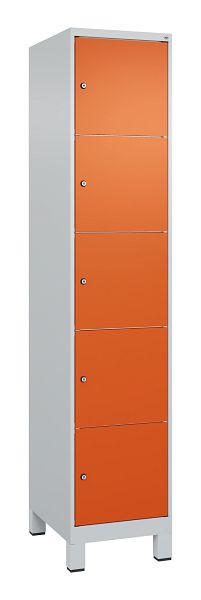 C+P Schließfachschrank Classic PLUS, Füße, 1950x400x500mm, 7035/2004, mit 5 Fächern, 080010-125 S10018