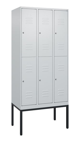 C+P dubbeldekskast Classic PLUS, frame, 3 vakken, 2120x900x500mm, 7035/7035, cilindersloten, 0803307-30 S10025
