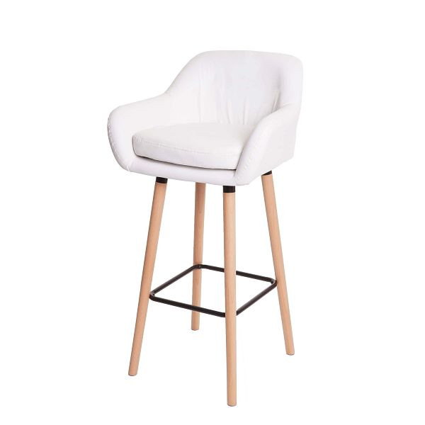 Mendler set van 2 barkrukken Malmö T381, barkruk tegenkruk, kunstleer, wit, 74321