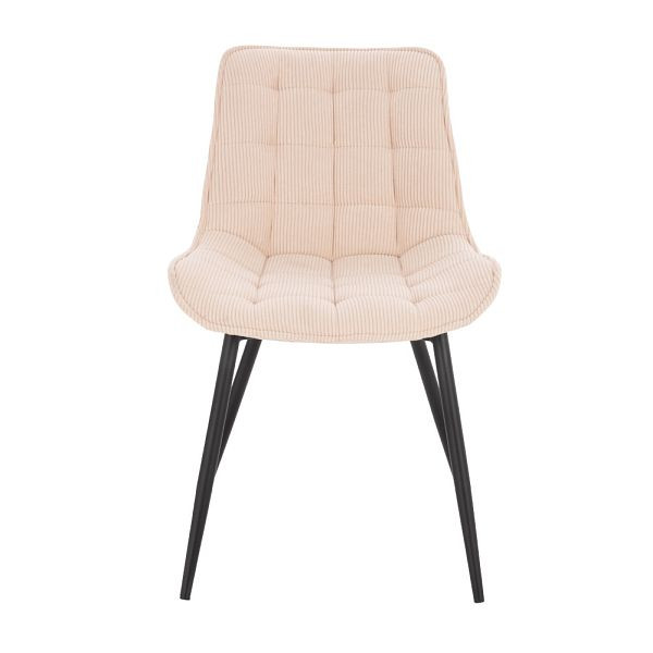 HOME DELUXE gestoffeerde eetkamerstoel set van 2 IKALO – corduroy crème, 49715